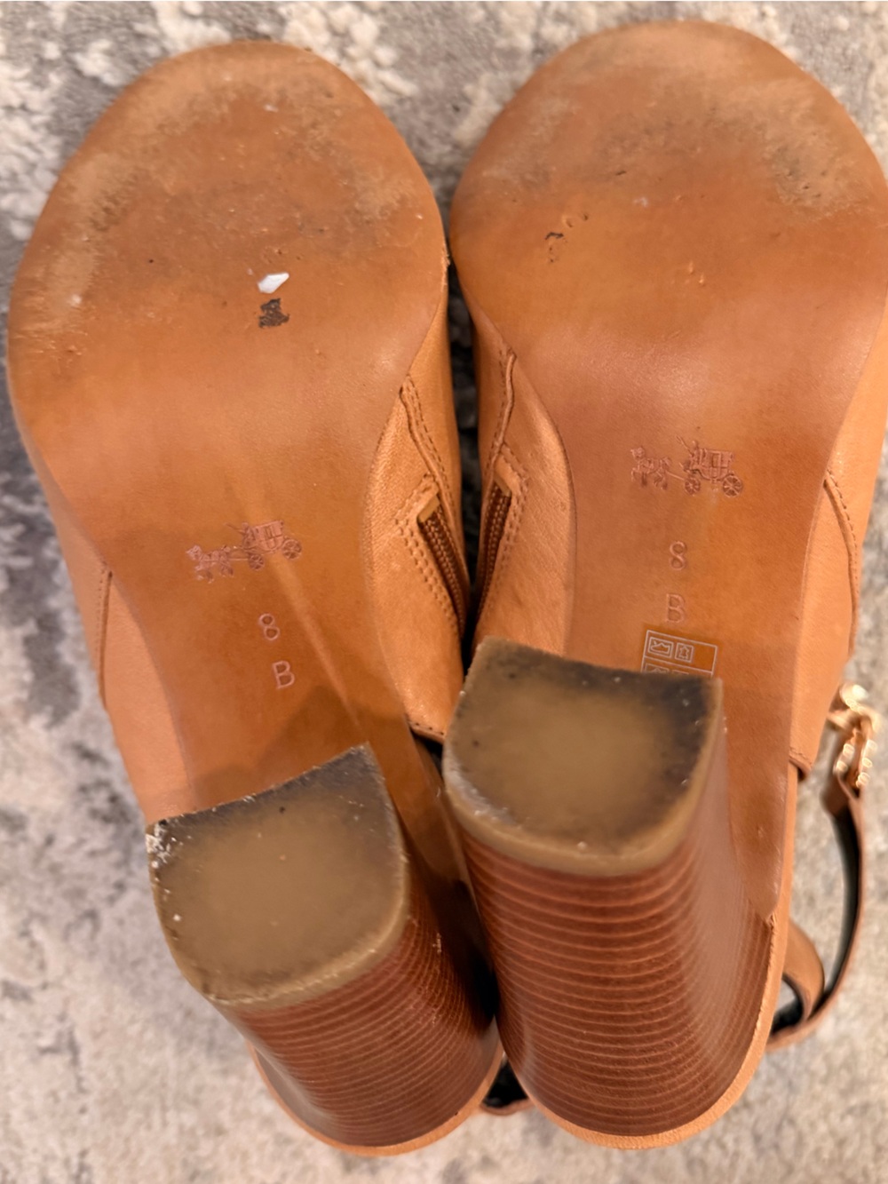 COACH Lafayette Peep-Toe Booties- Tan- Size 8M - Picture 9 of 9
